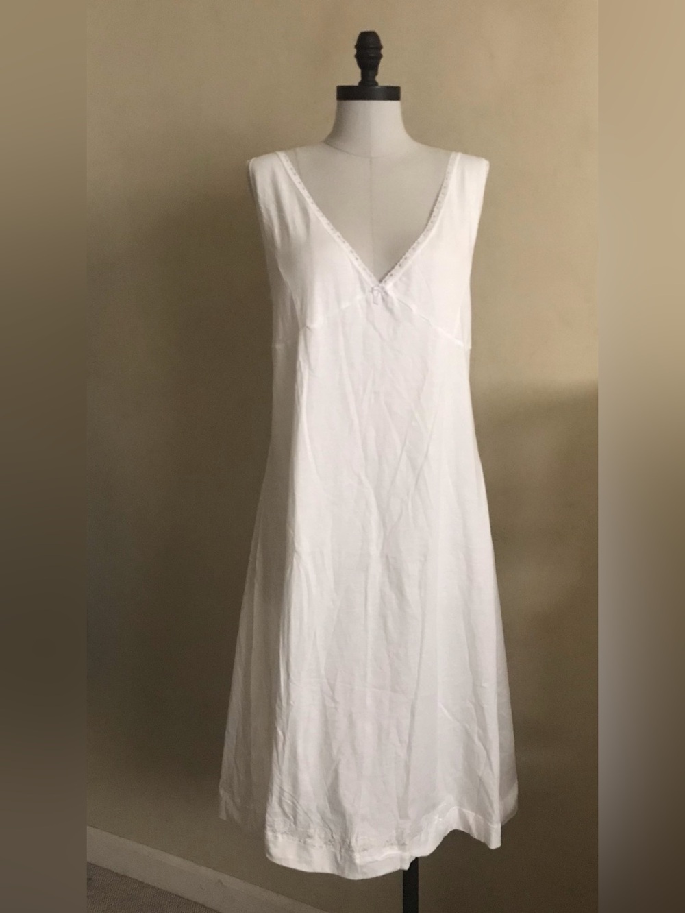 Classic White Cotton Slip Dress - Women's Intimates - Picture 1 of 6